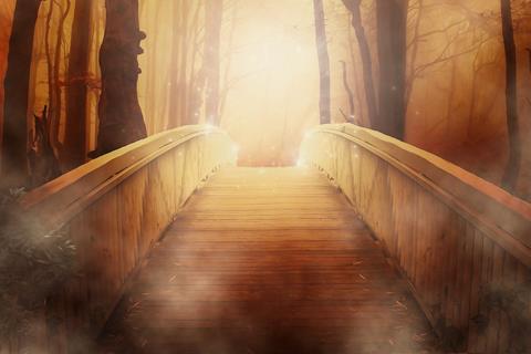 Misty Orange Bridge jigsaw puzzle